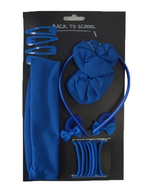 Large Hair School Set 17pk - Royal Blue